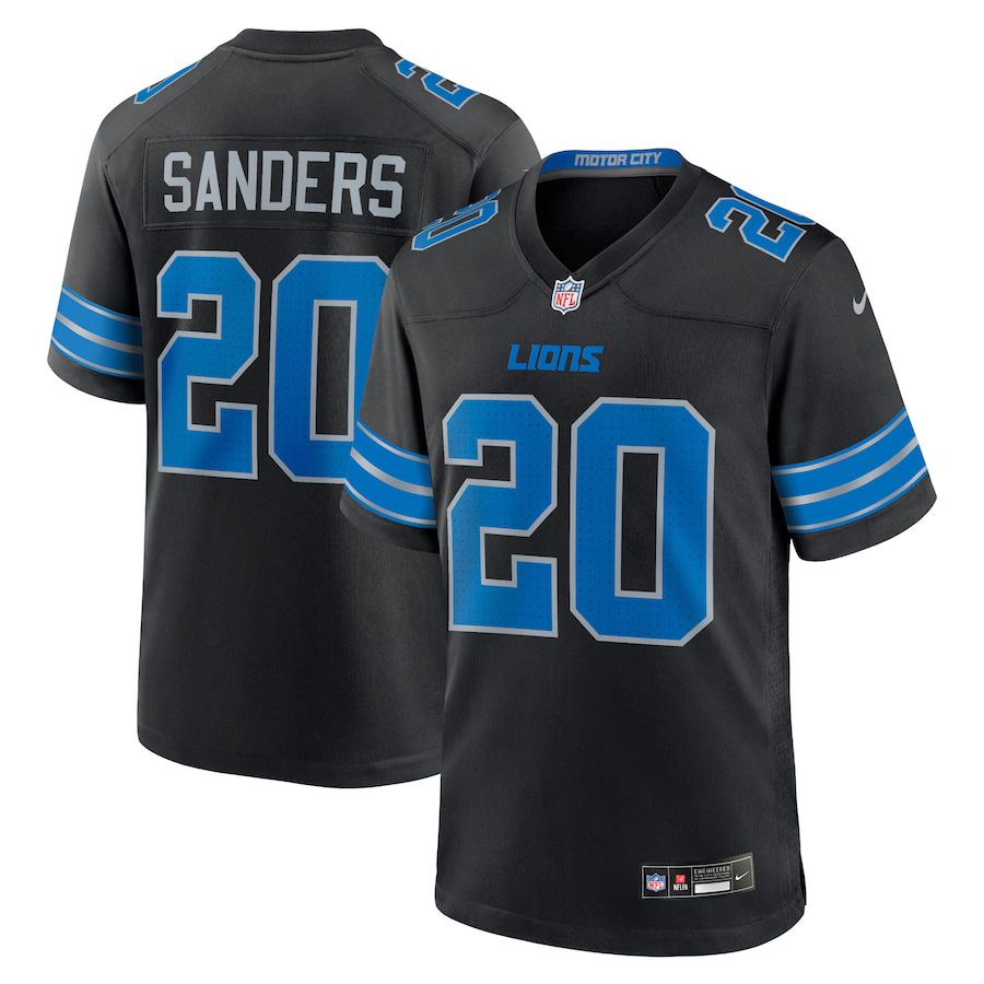 Men Detroit Lions #20 Barry Sanders Nike Black 2nd Alternate Retired Player Game NFL Jersey->->NFL Jersey
